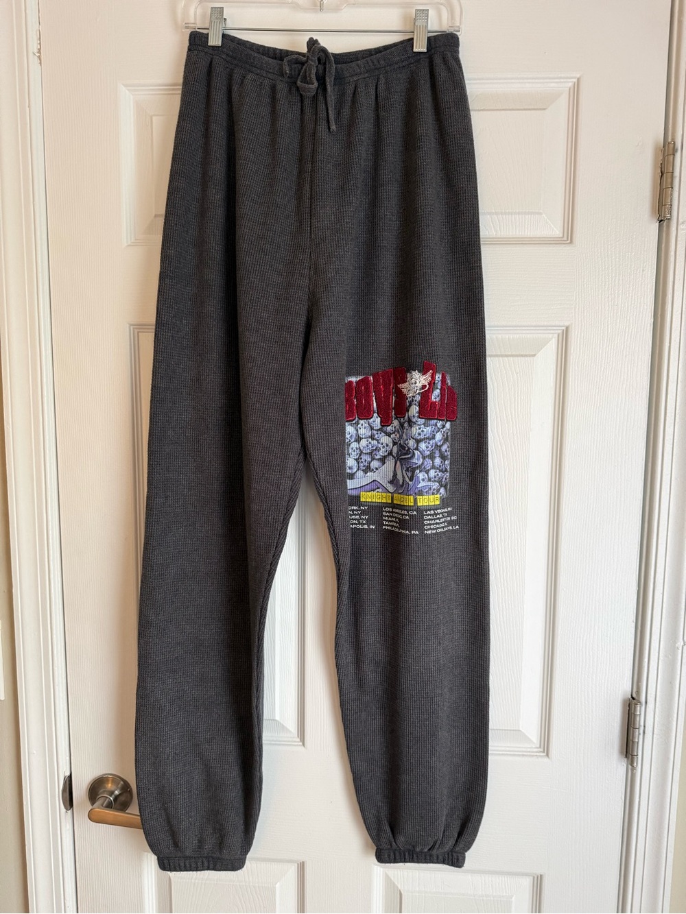 Boys Lie Charcoal Waffle Knit Kimmy Sweatpants. Knight Angel Tour.